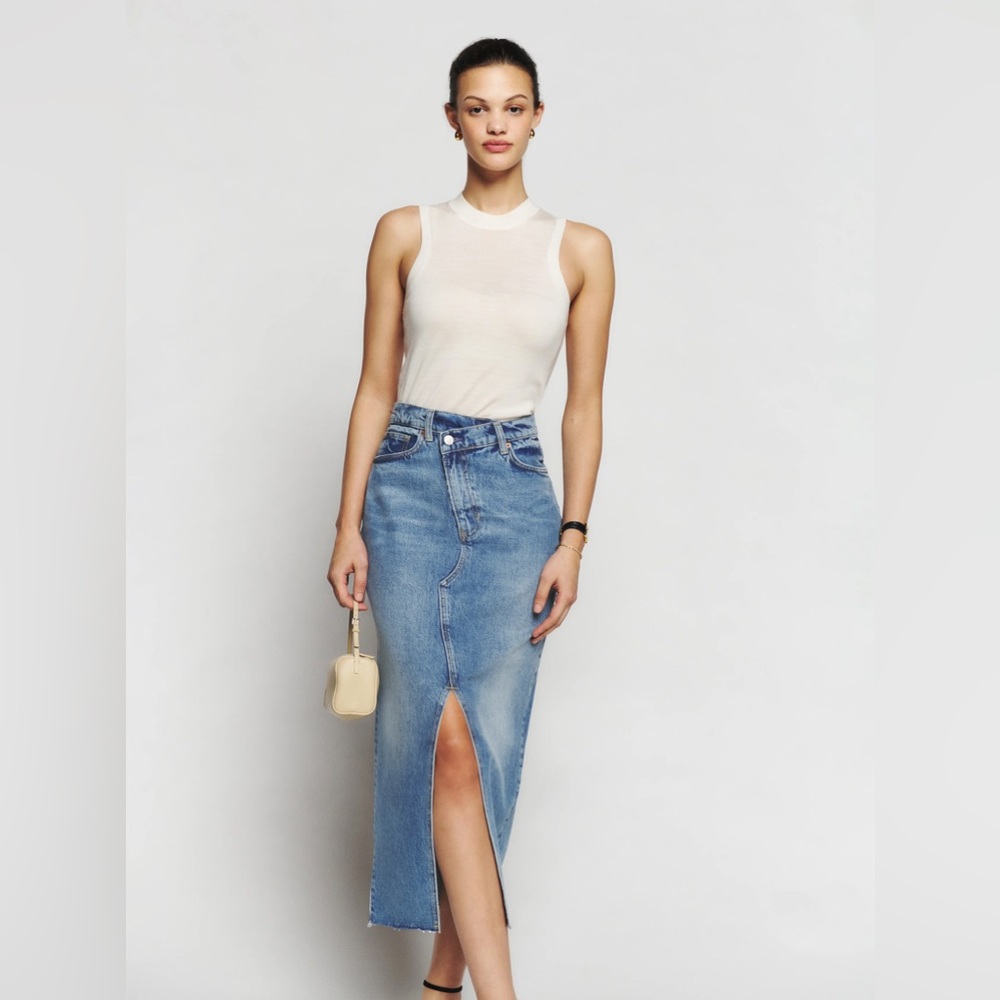 THE REFORMATION Nila long denim skirt